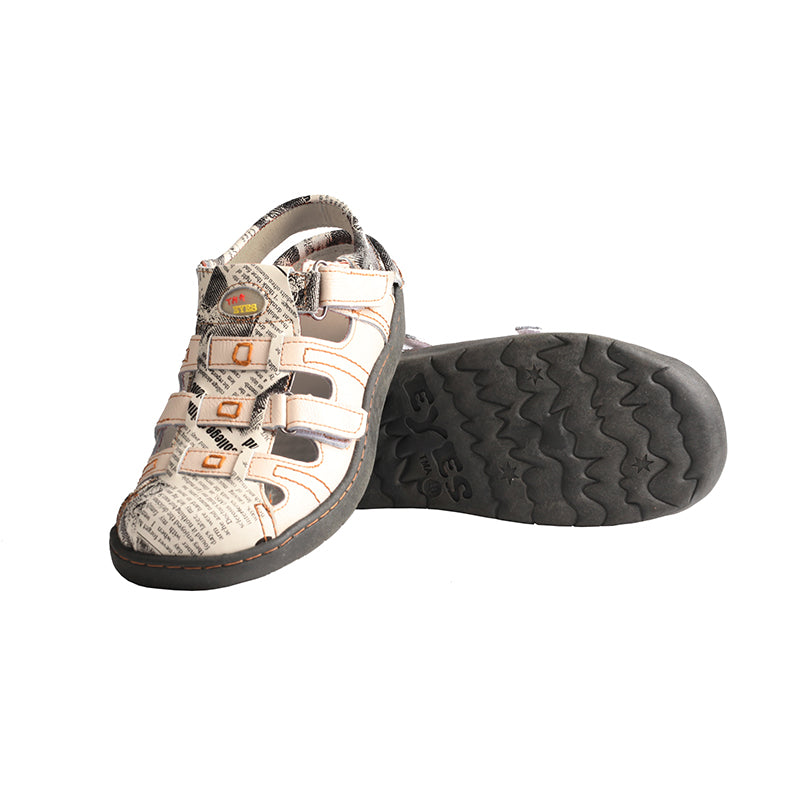 TMA EYES Women's Velcro Adjustable Round Toe Closed-Toe Leather Sandals
