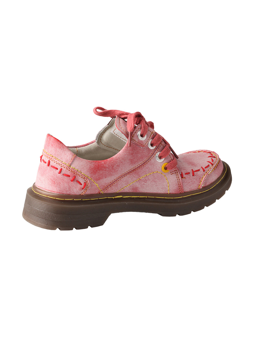 TMA EYES Women's Casual Retro Lace Up Flat Shoes Anti Slip Comfortable Walking Shoes Red