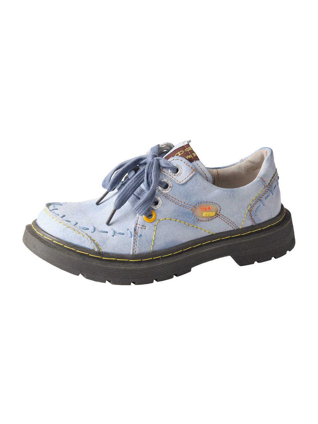 TMA EYES Women's Retro Lace Up Flat Shoes Comfortable Anti Slip Walking Casual Shoes Blue