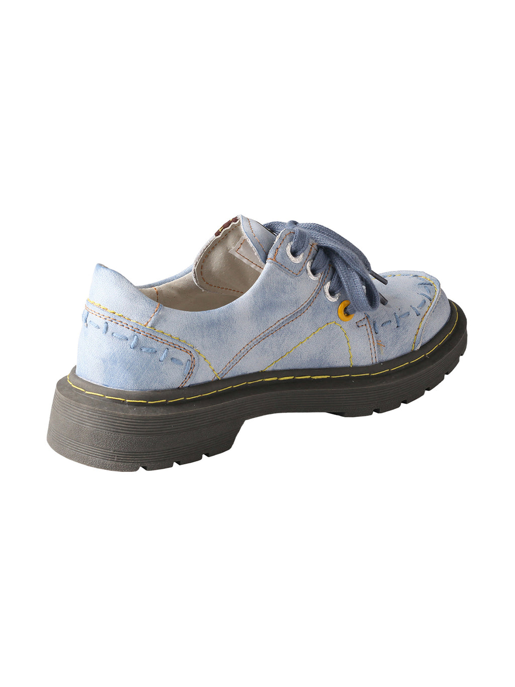 TMA EYES Women's Retro Lace Up Flat Shoes Comfortable Anti Slip Walking Casual Shoes Blue