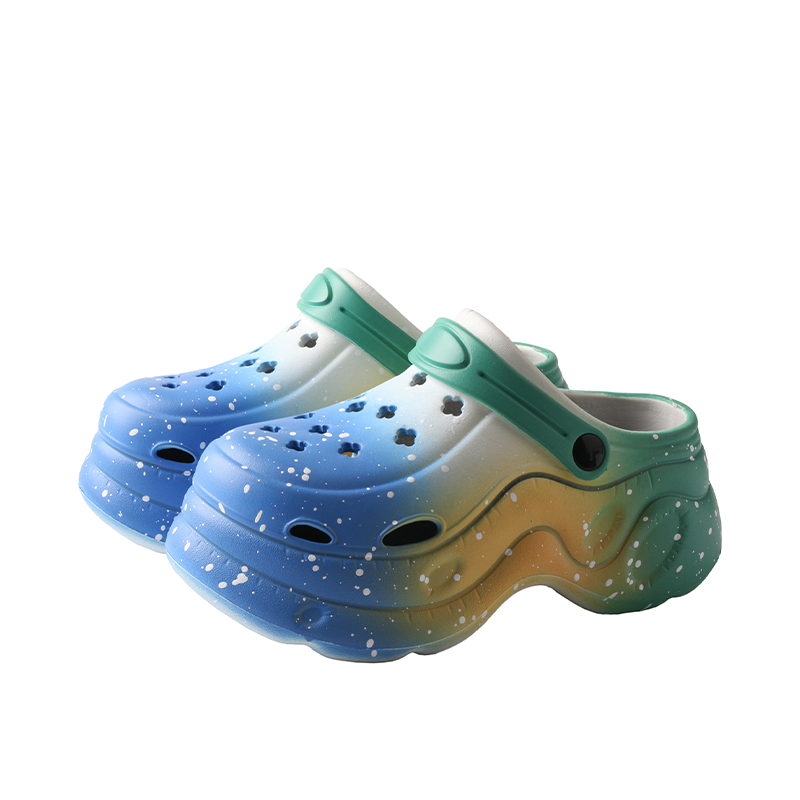 TMA EYES Women's Gradient Color Clogs - Slip-On Platform Graden Clogs with Rotatable Strap Non-Slip & Breathable