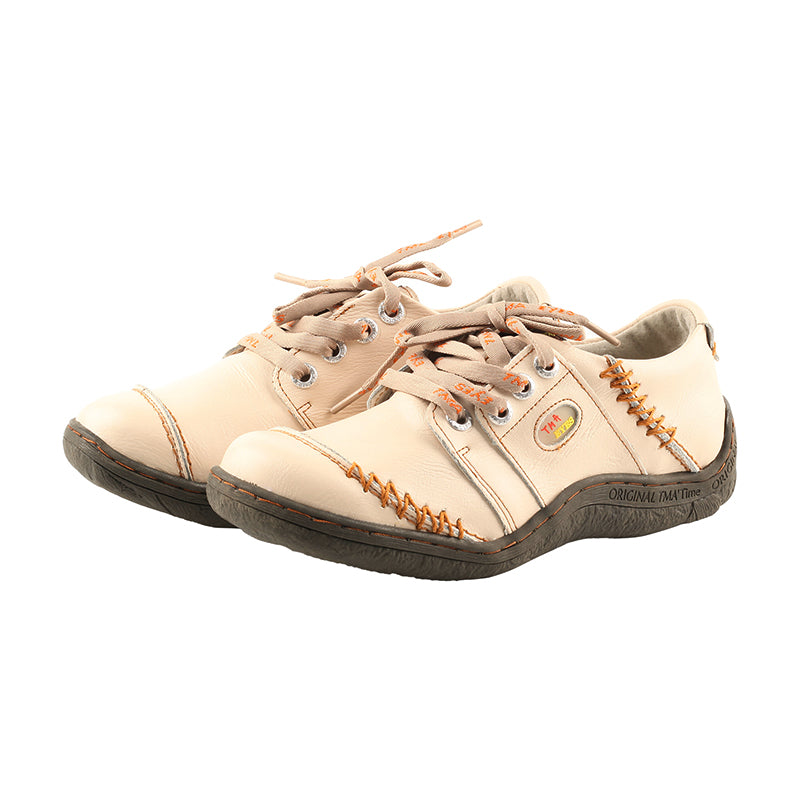 TMA EYES Women Leather Handstitched Walking Shoes Casual Sneakers for Travel Work