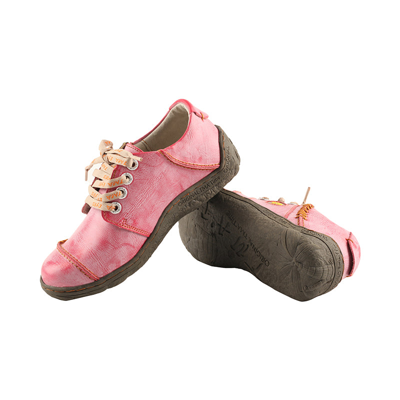 TMA EYES Women Leather Handstitched Walking Shoes Casual Sneakers for Travel Work
