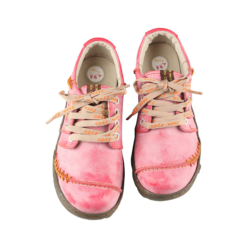 TMA EYES Women Leather Handstitched Walking Shoes Casual Sneakers for Travel Work