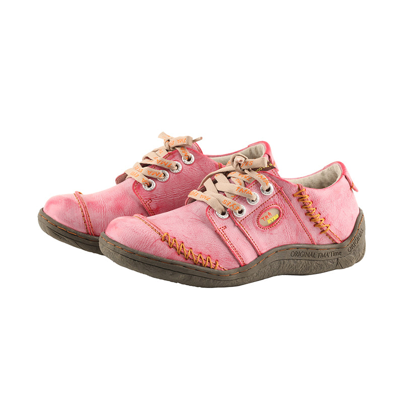TMA EYES Women Leather Handstitched Walking Shoes Casual Sneakers for Travel Work