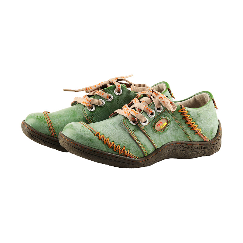 TMA EYES Women Leather Handstitched Walking Shoes Casual Sneakers for Travel Work