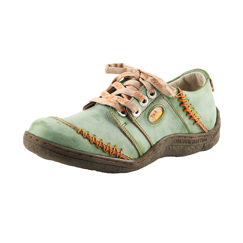 TMA EYES Women Leather Handstitched Walking Shoes Casual Sneakers for Travel Work