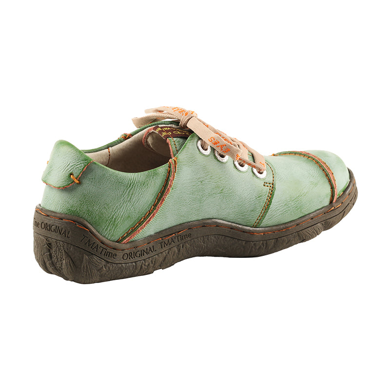 TMA EYES Women Leather Handstitched Walking Shoes Casual Sneakers for Travel Work