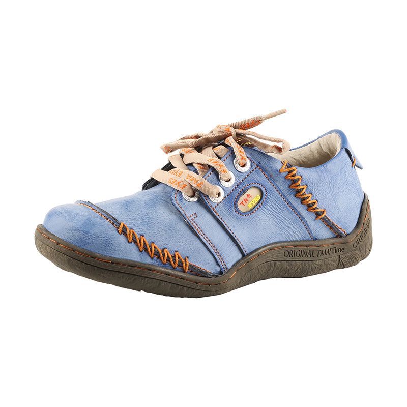 TMA EYES Women Leather Handstitched Walking Shoes Casual Sneakers for Travel Work