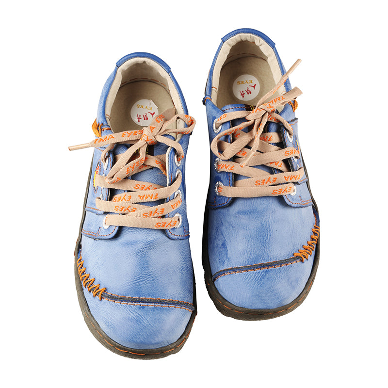 TMA EYES Women Leather Handstitched Walking Shoes Casual Sneakers for Travel Work