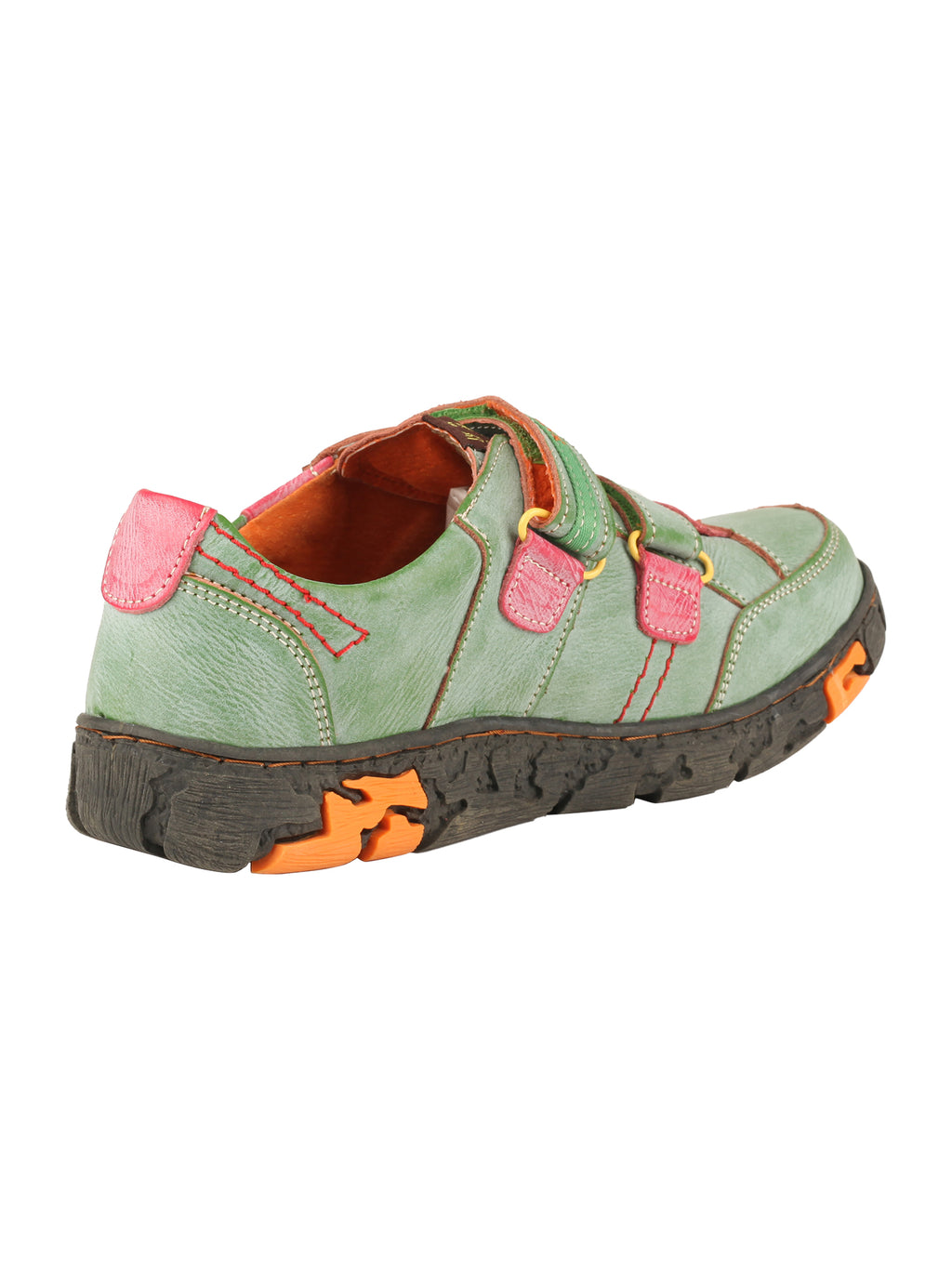 TMA EYES  Women's Walking Leather Shoes Hook and Loop Casual Shoes