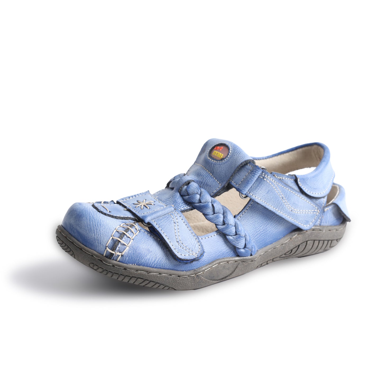 TMA EYES Women's Braided Closed-Toe Leather Sandal
