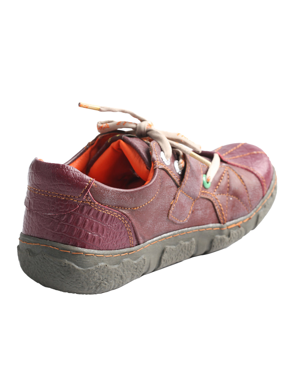TMA EYES Hand Stitching Leather and Washed PU Leather Flat Women's Shoes with Plus Size