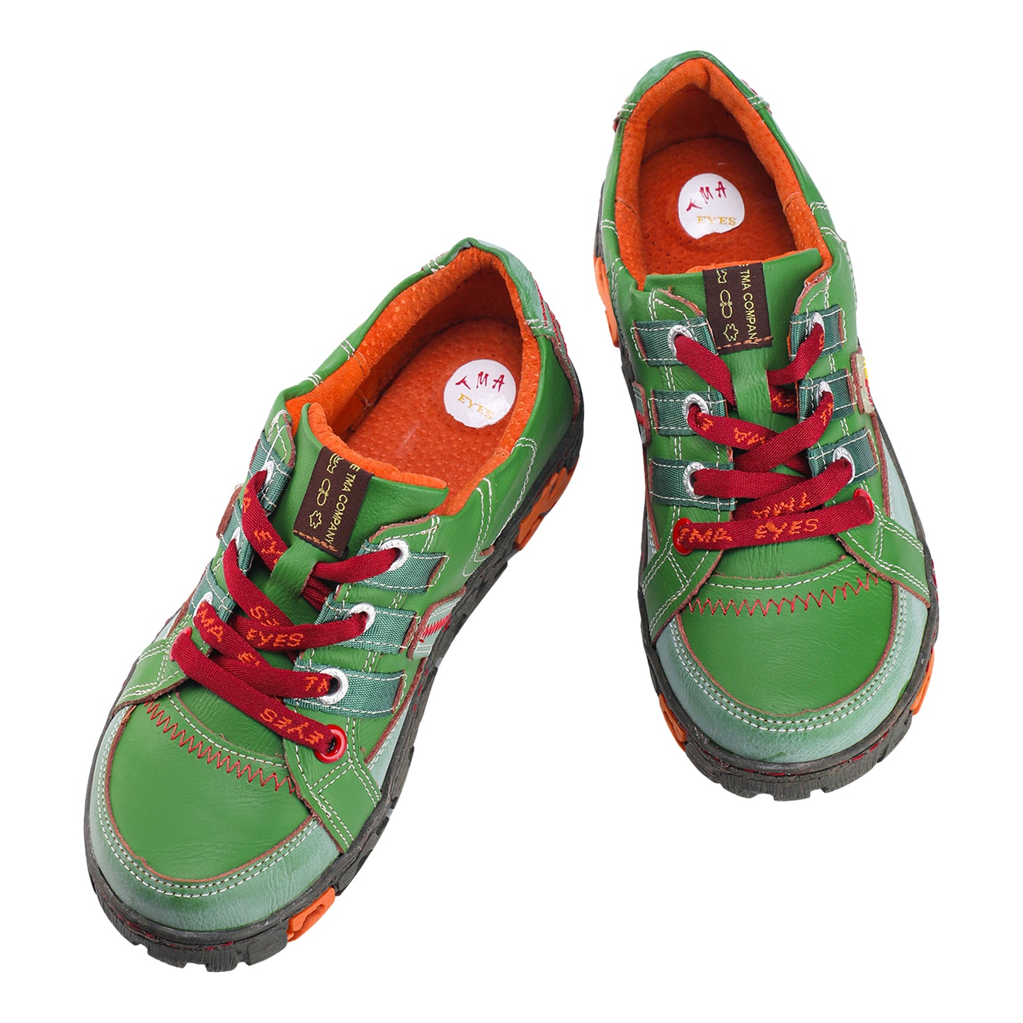 TMA EYES Genuine Leather Women's Flat Fashion Sneaker Shoes for Outdoor