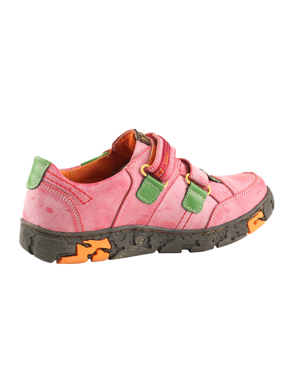 TMA EYES  Women's Walking Leather Shoes Hook and Loop Casual Shoes