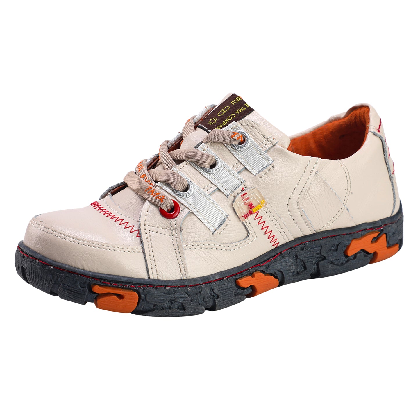 TMA EYES Genuine Leather Women's Flat Fashion Sneaker Shoes for Outdoor