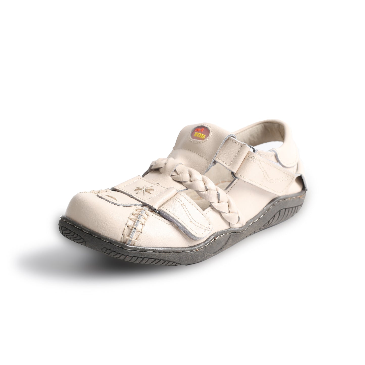 TMA EYES Women's Braided Closed-Toe Leather Sandal