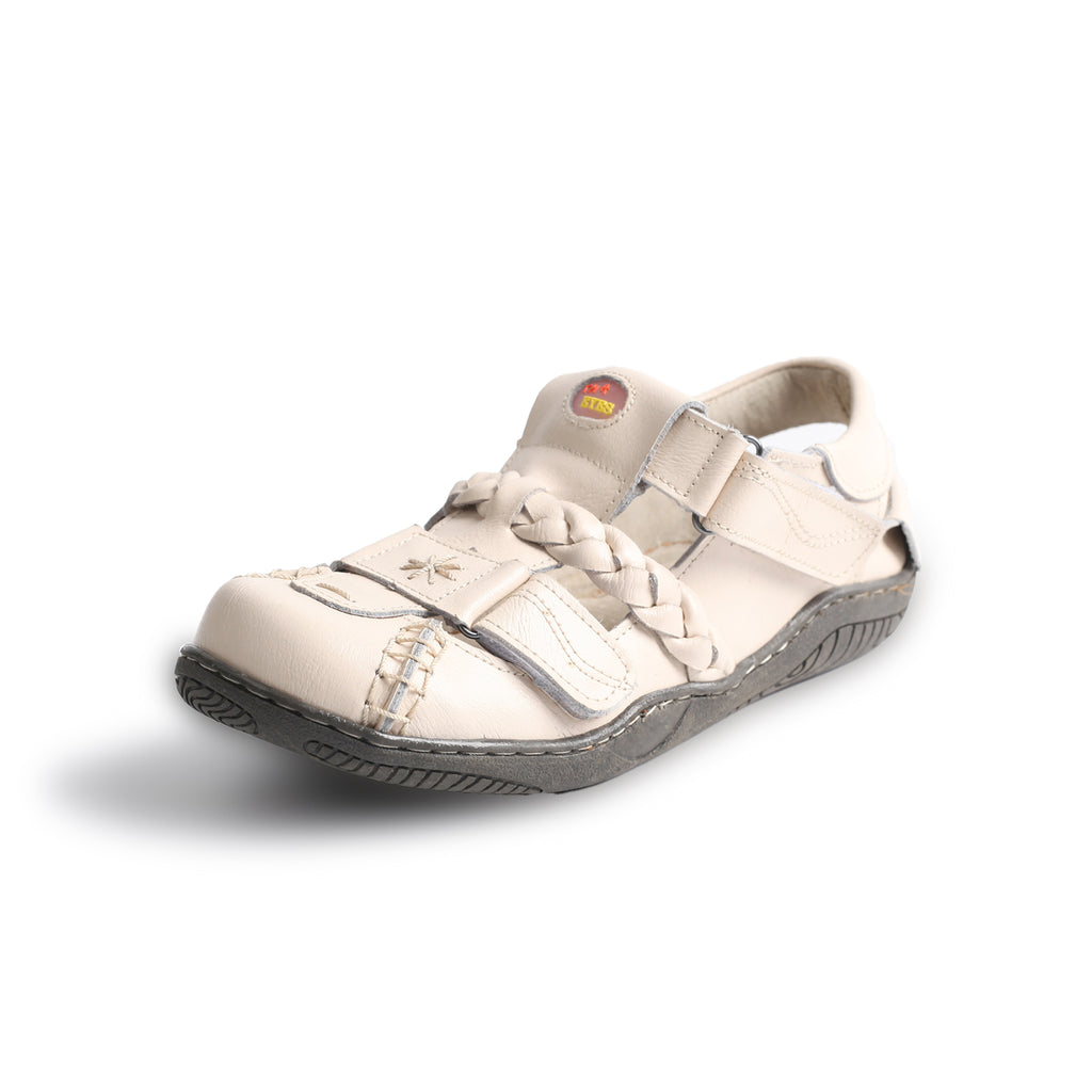 TMA EYES Women's Braided Closed-Toe Leather Sandal