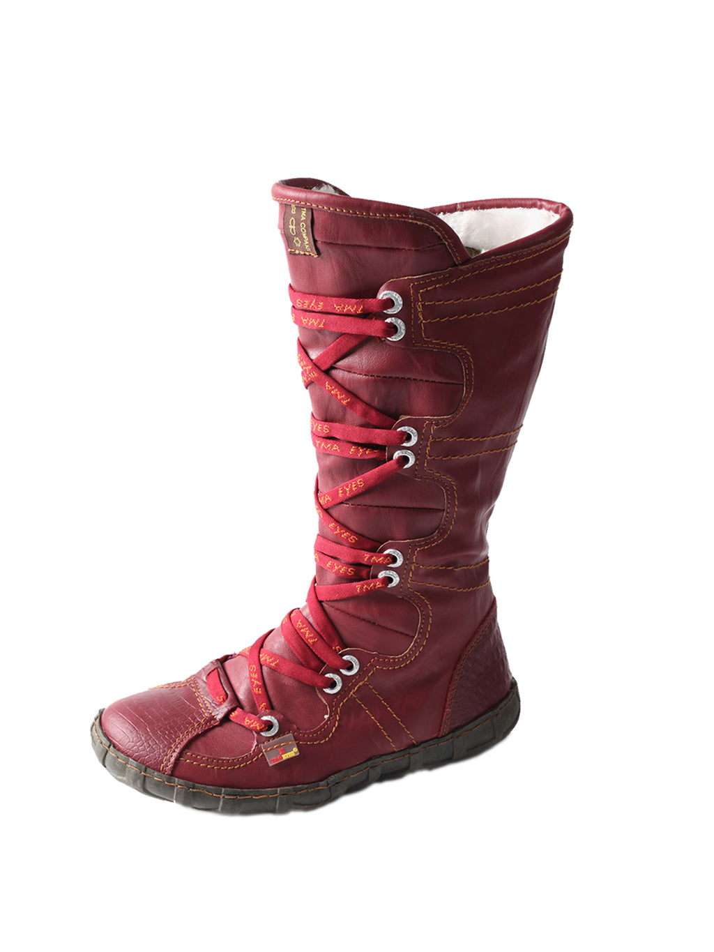 TMA EYES Snake-Embossed Leather and PU Upper Women's Tall Boot