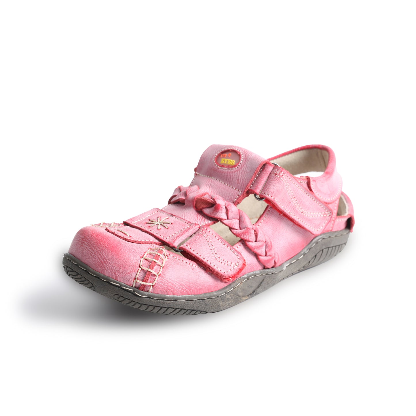 TMA EYES Women's Braided Closed-Toe Leather Sandal