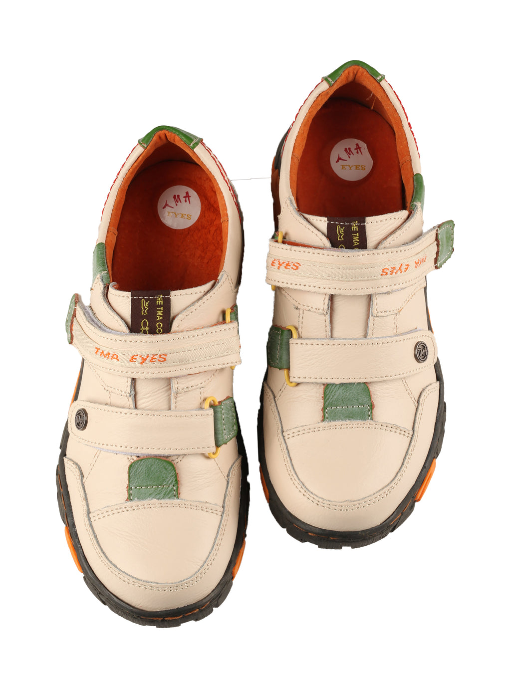 TMA EYES  Women's Walking Leather Shoes Hook and Loop Casual Shoes