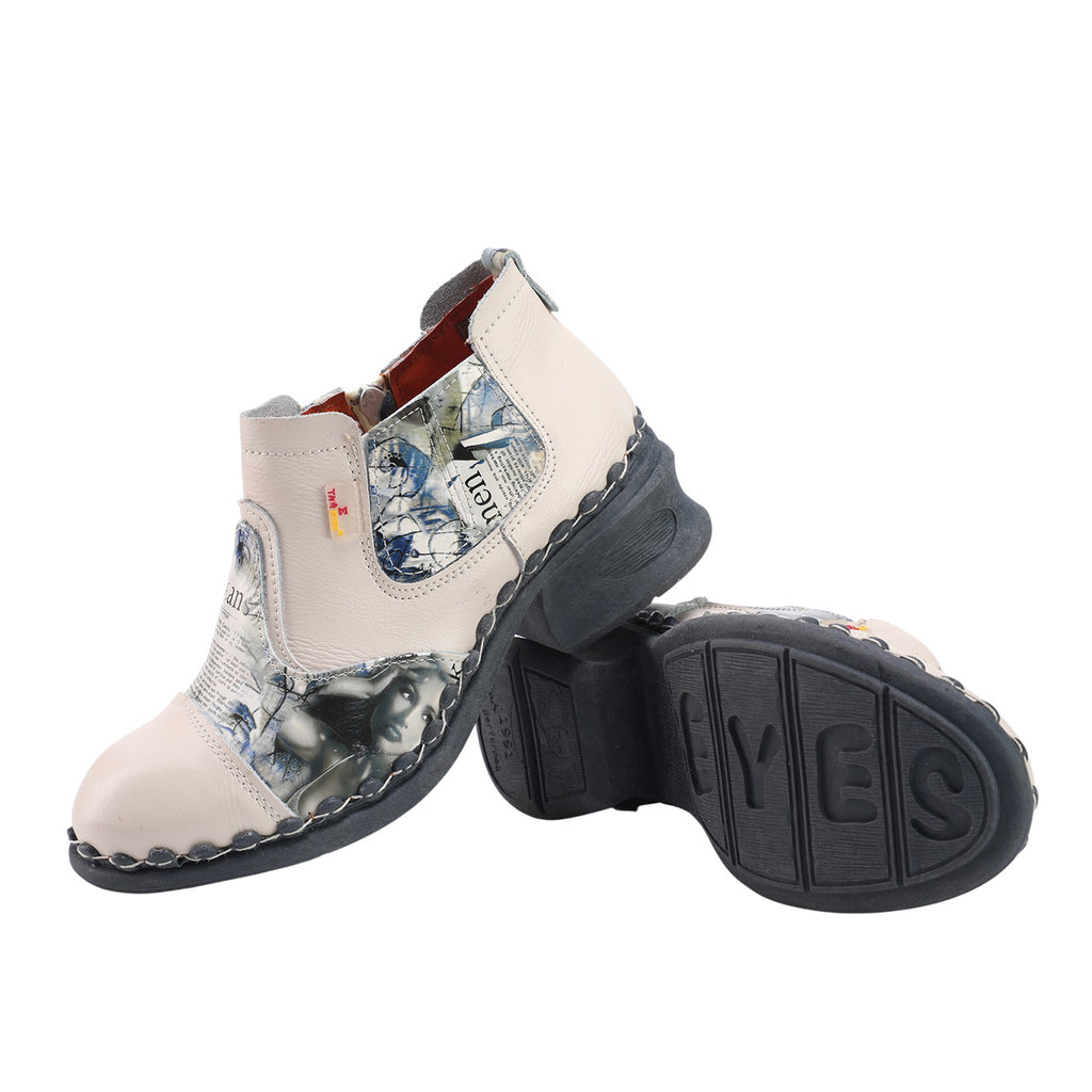 TMA EYES Women's Ankle Booties Shoes Slip on with Zipper for Outdoor