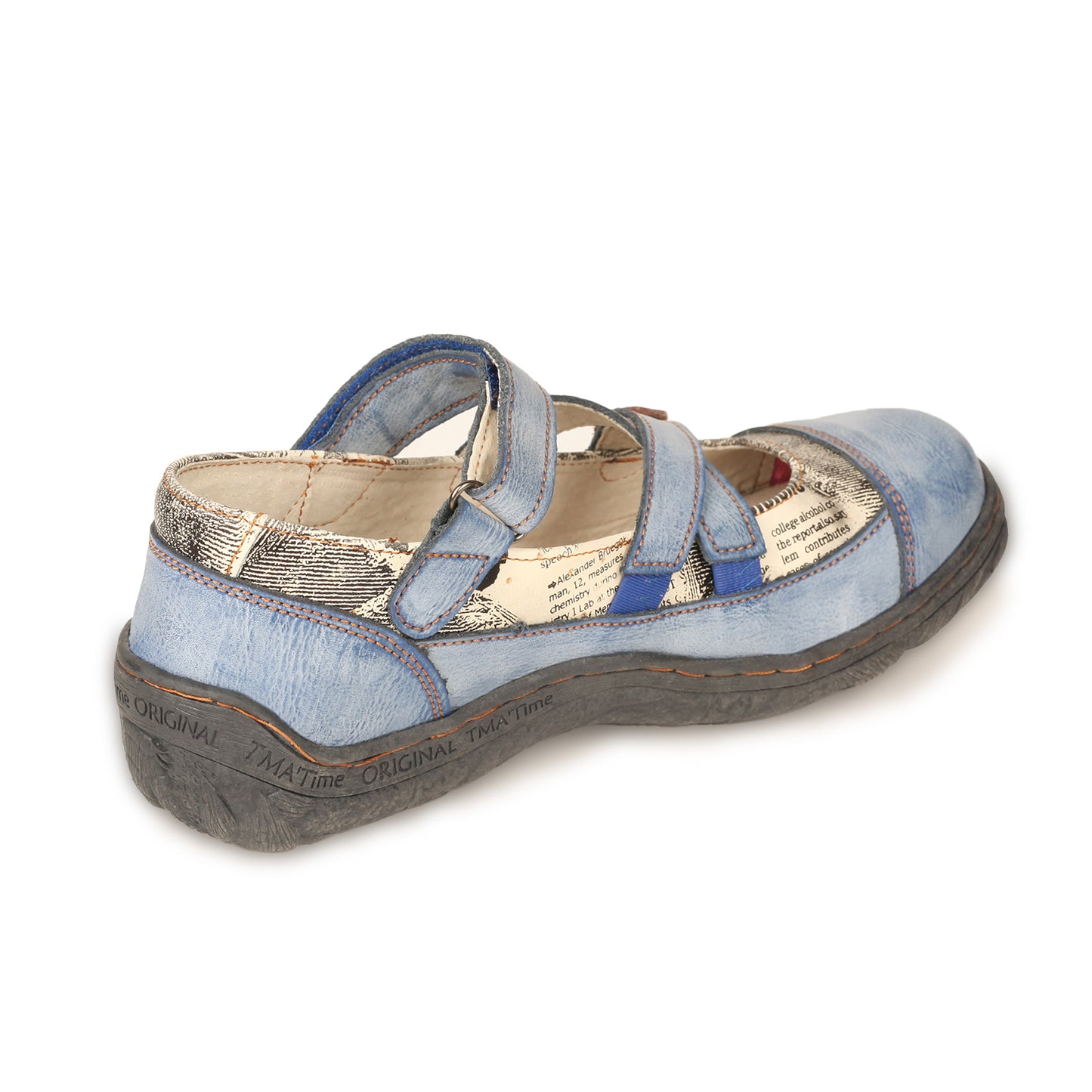 TMA EYES Button Criss Cross Strap Leather Women Flat Shoes