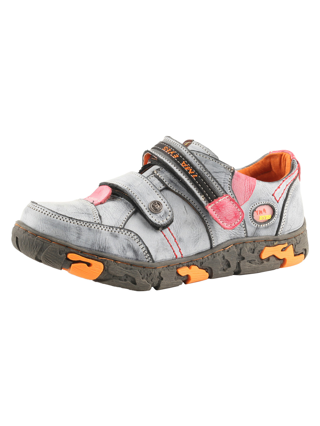 TMA EYES  Women's Walking Leather Shoes Hook and Loop Casual Shoes