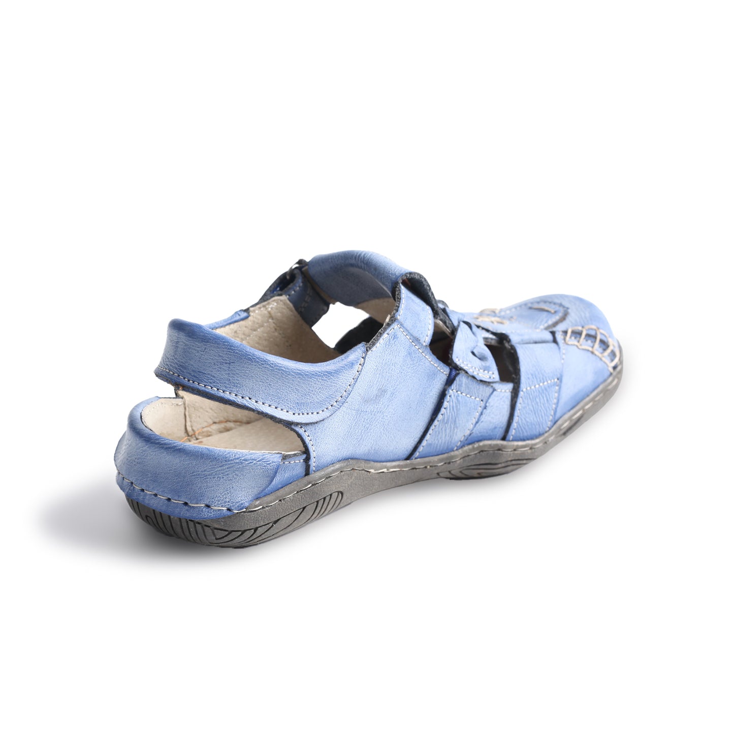 TMA EYES Women's Braided Closed-Toe Leather Sandal