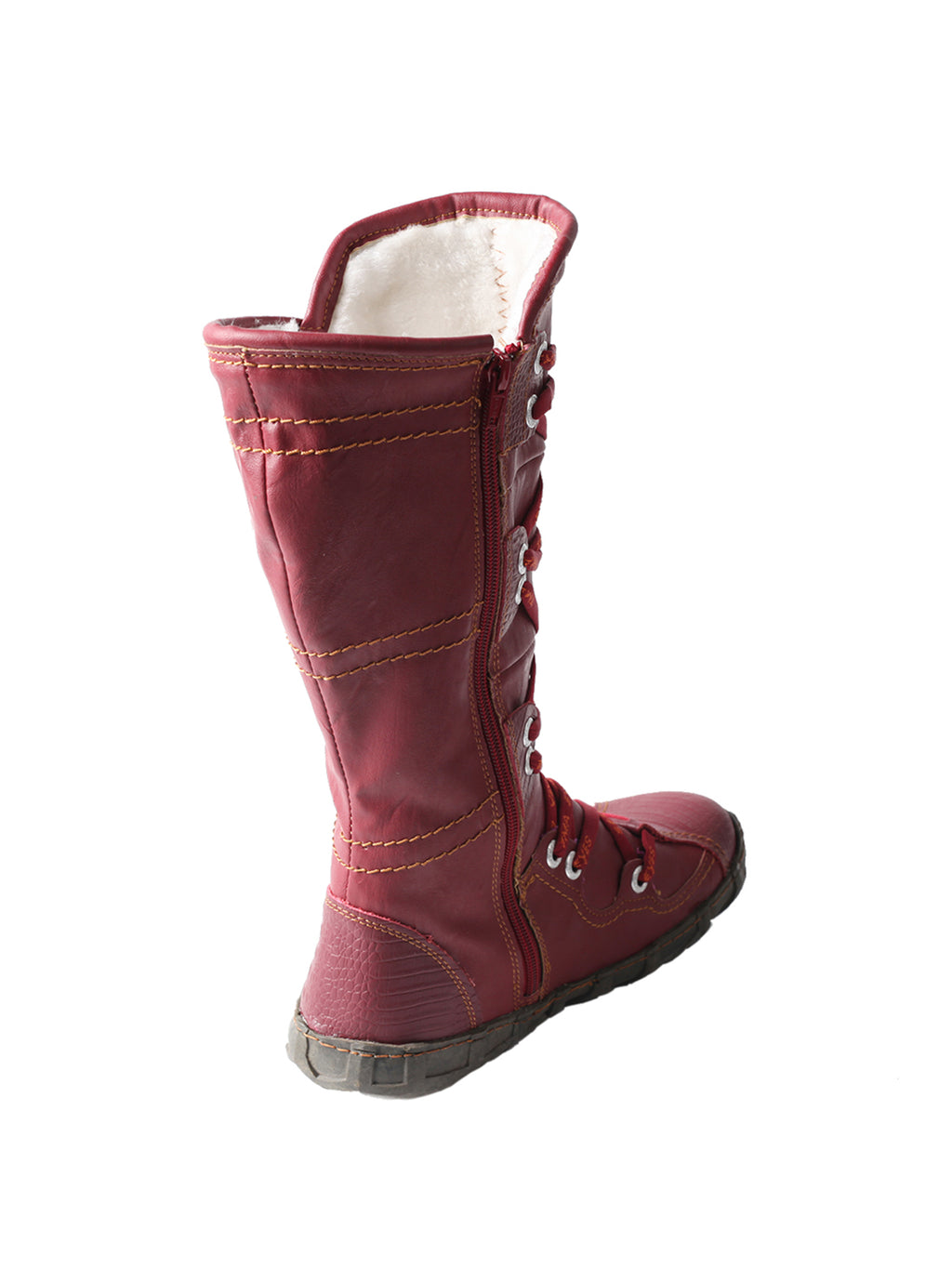 TMA EYES Snake-Embossed Leather and PU Upper Women's Tall Boot
