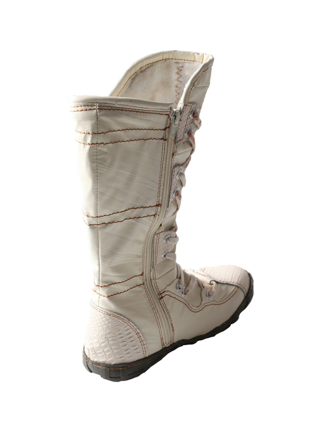 TMA EYES Snake-Embossed Leather and PU Upper Women's Tall Boot