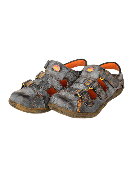 TMA EYES Women's Hook and Loop Closed-Toe Leather Sandal