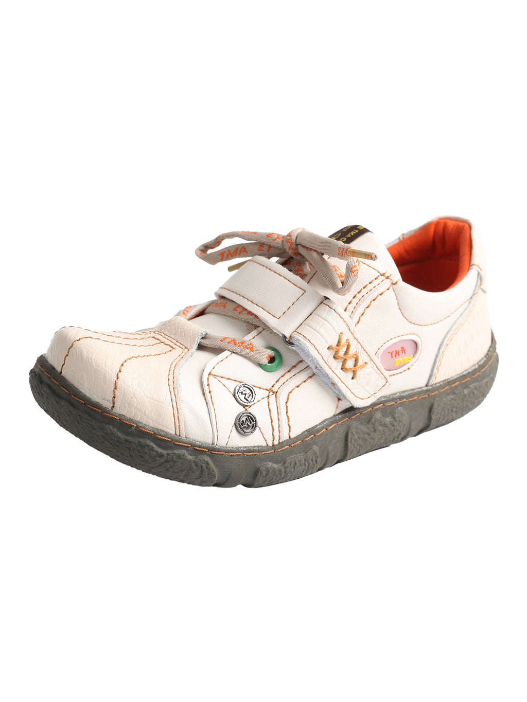 TMA EYES Hand Stitching Leather and Washed PU Leather Flat Women's Shoes with Plus Size
