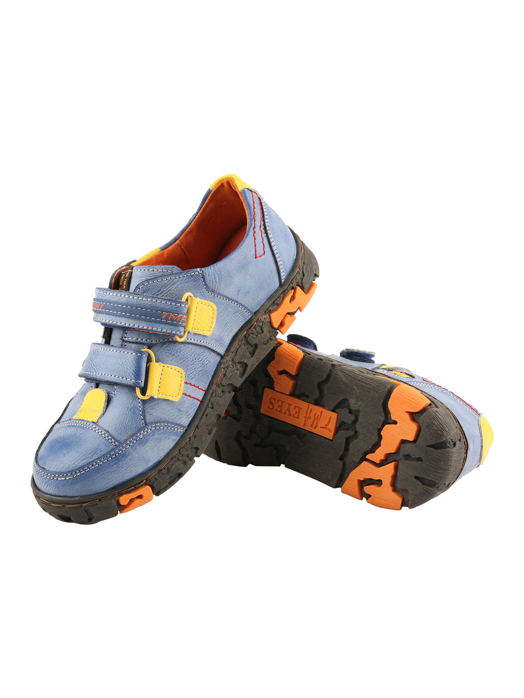 TMA EYES  Women's Walking Leather Shoes Hook and Loop Casual Shoes