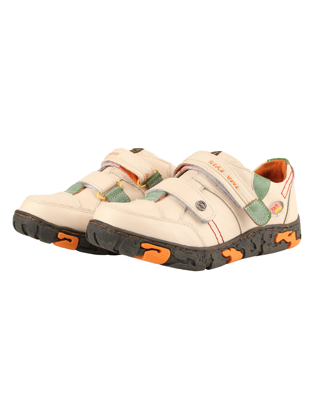 TMA EYES  Women's Walking Leather Shoes Hook and Loop Casual Shoes