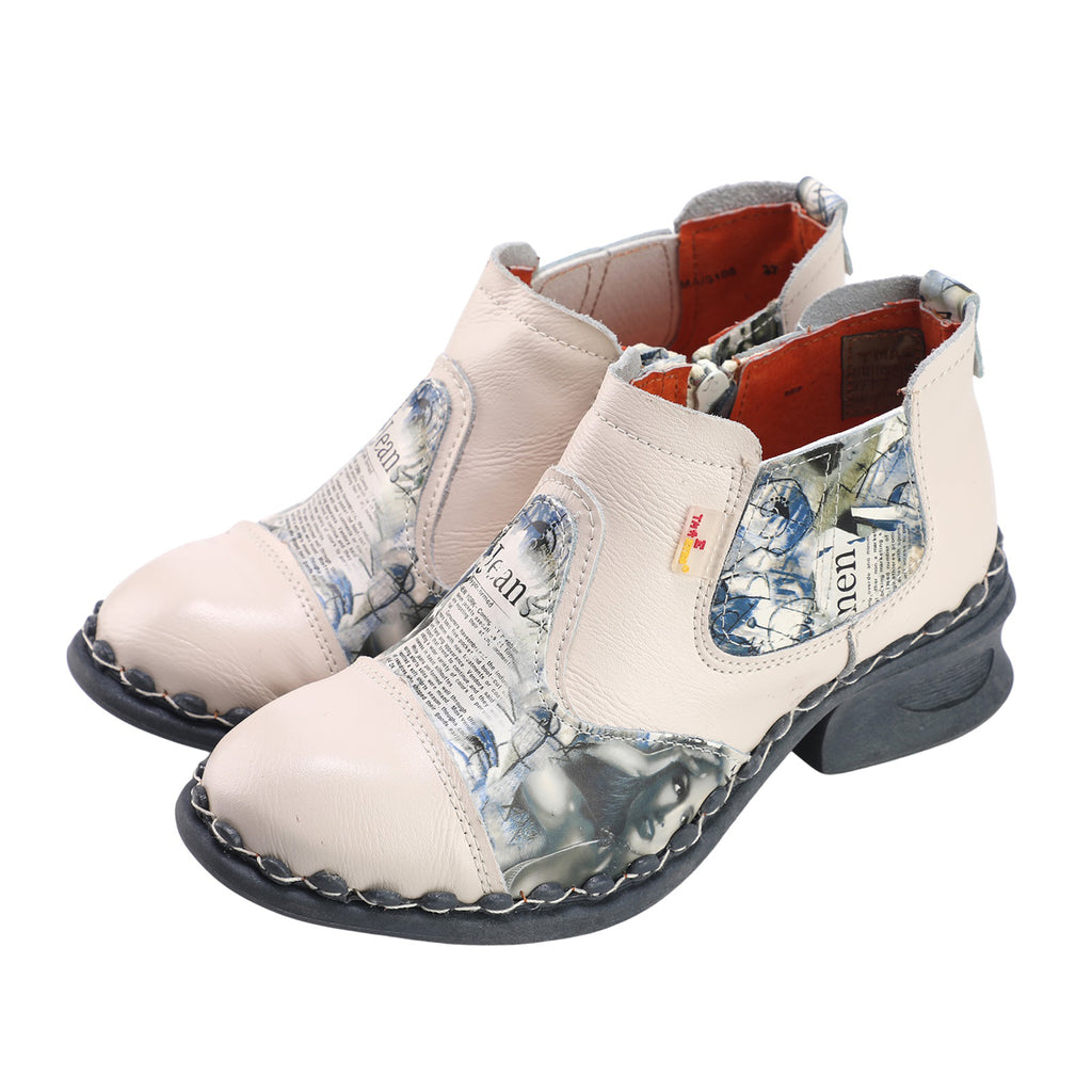 TMA EYES Women's Ankle Booties Shoes Slip on with Zipper for Outdoor