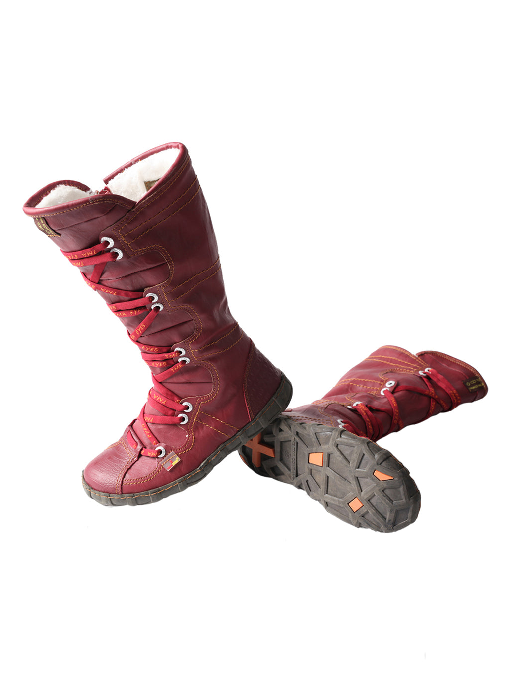 TMA EYES Snake-Embossed Leather and PU Upper Women's Tall Boot