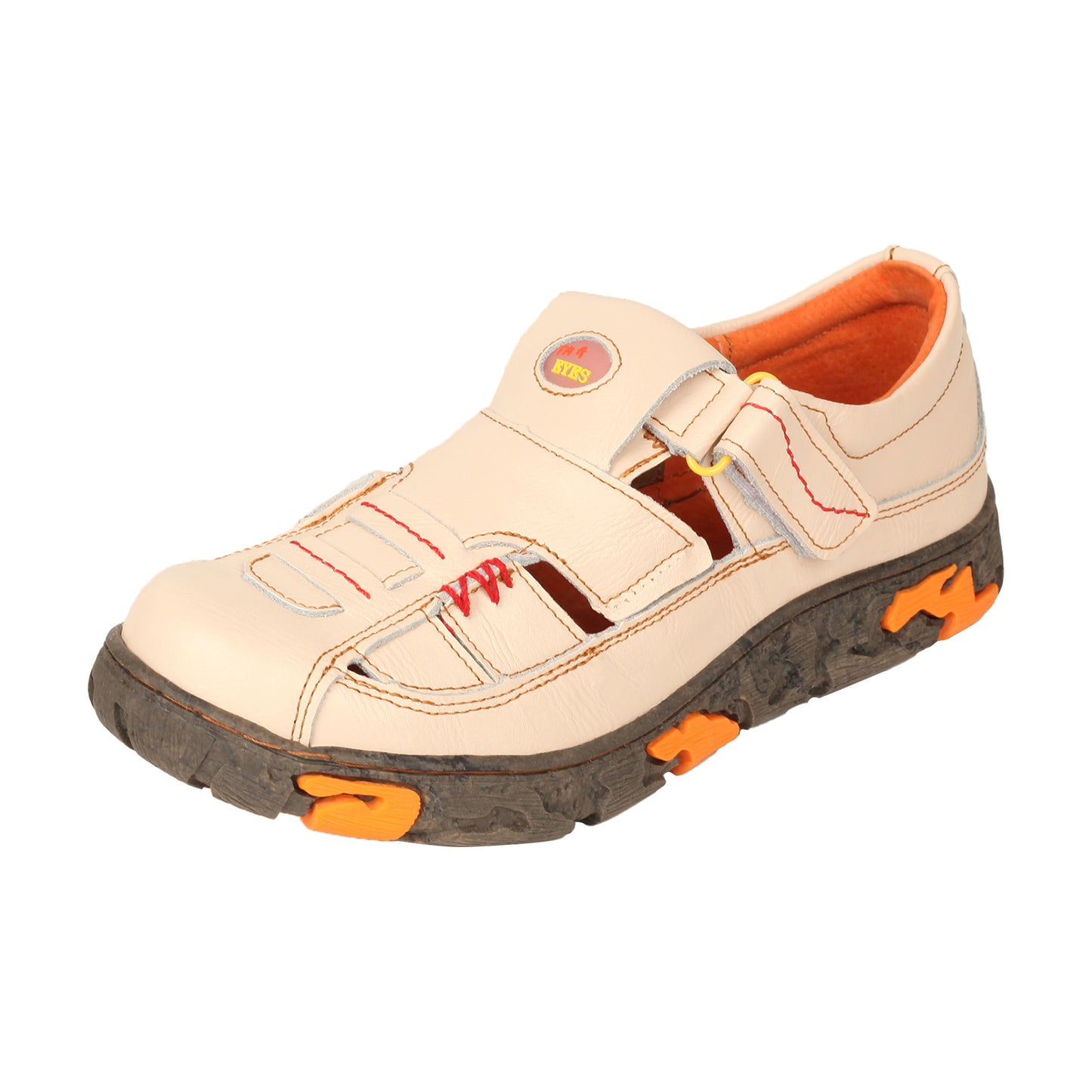 TMA EYES Womens Hand Stitching Leaher Shoes with Hollow Breathable Hook and Loop Slip-on Casual Shoes