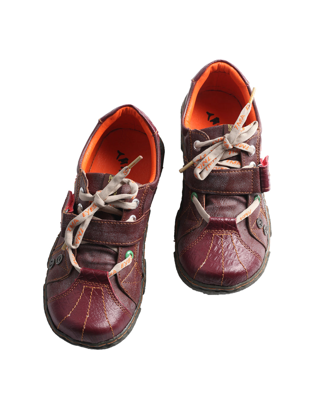 TMA EYES Hand Stitching Leather and Washed PU Leather Flat Women's Shoes with Plus Size