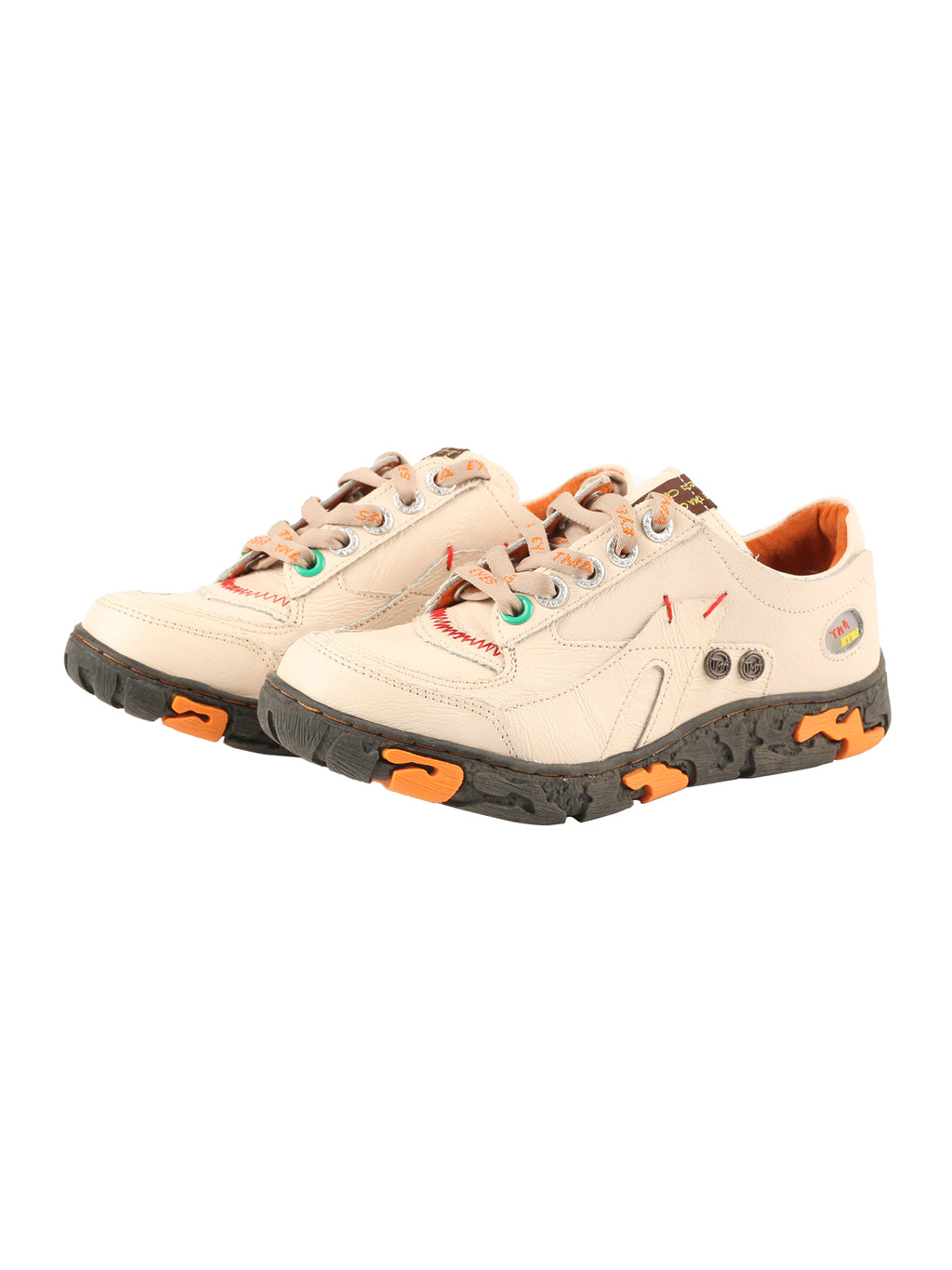 TMA EYES Women's Leather Patchwork Shoes Lace-up Casual Shoes