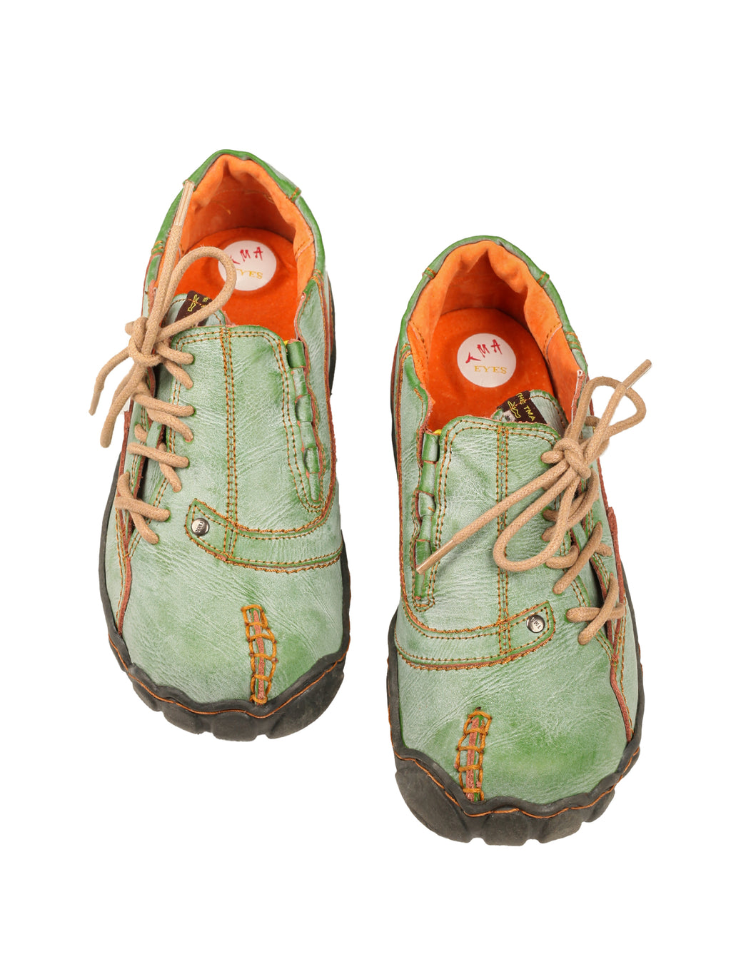 TMA EYES Five Finger Sole Side Lace-up Leather Women Casual Shoes