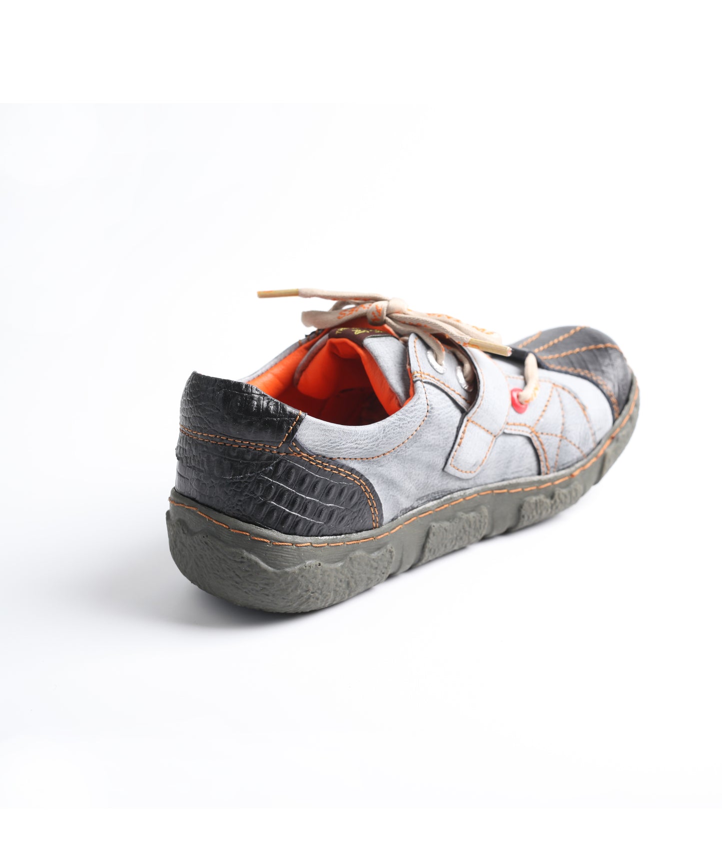 TMA EYES Hand Stitching Leather and Washed PU Leather Flat Women's Shoes with Plus Size