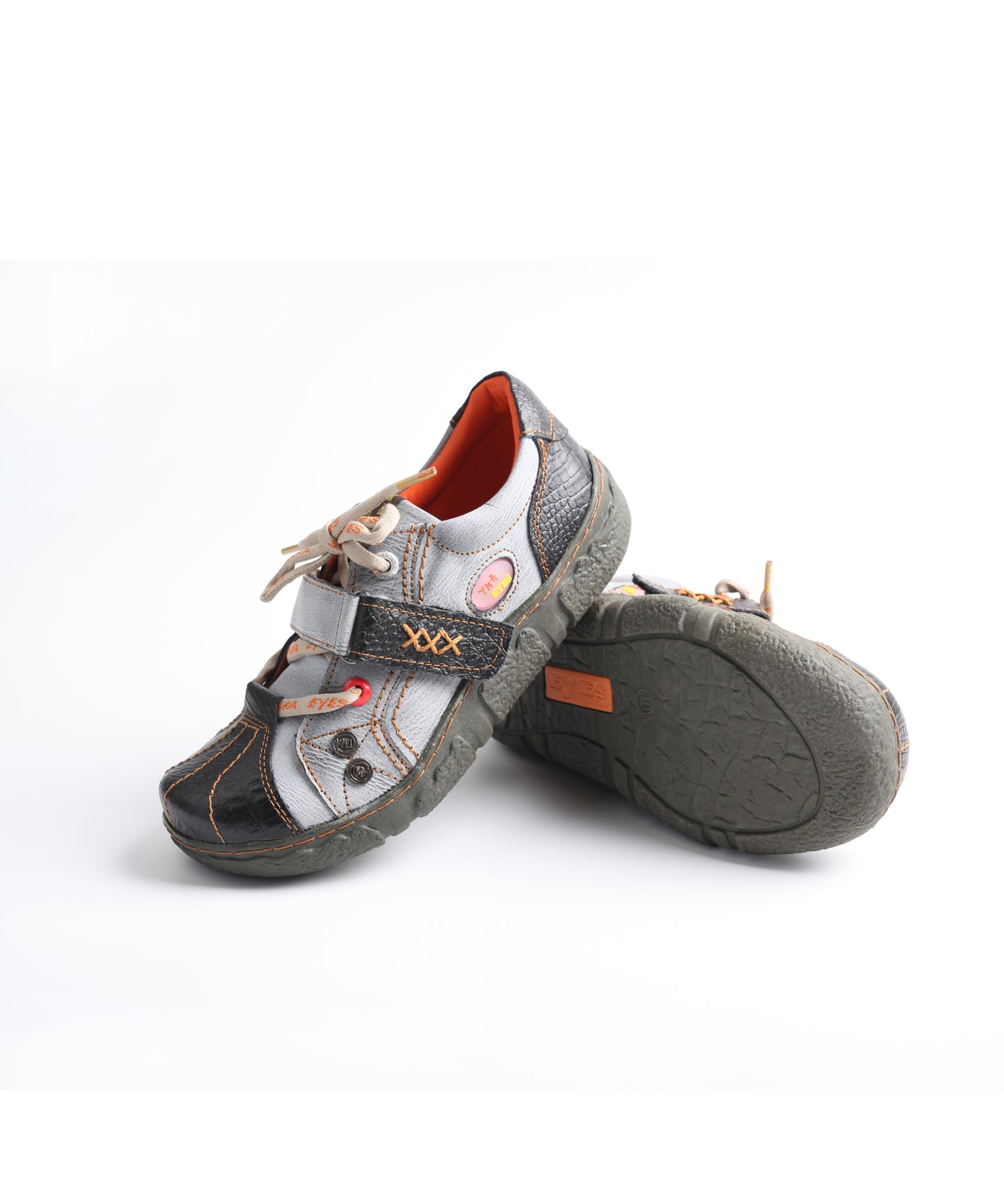 TMA EYES Hand Stitching Leather and Washed PU Leather Flat Women's Shoes with Plus Size