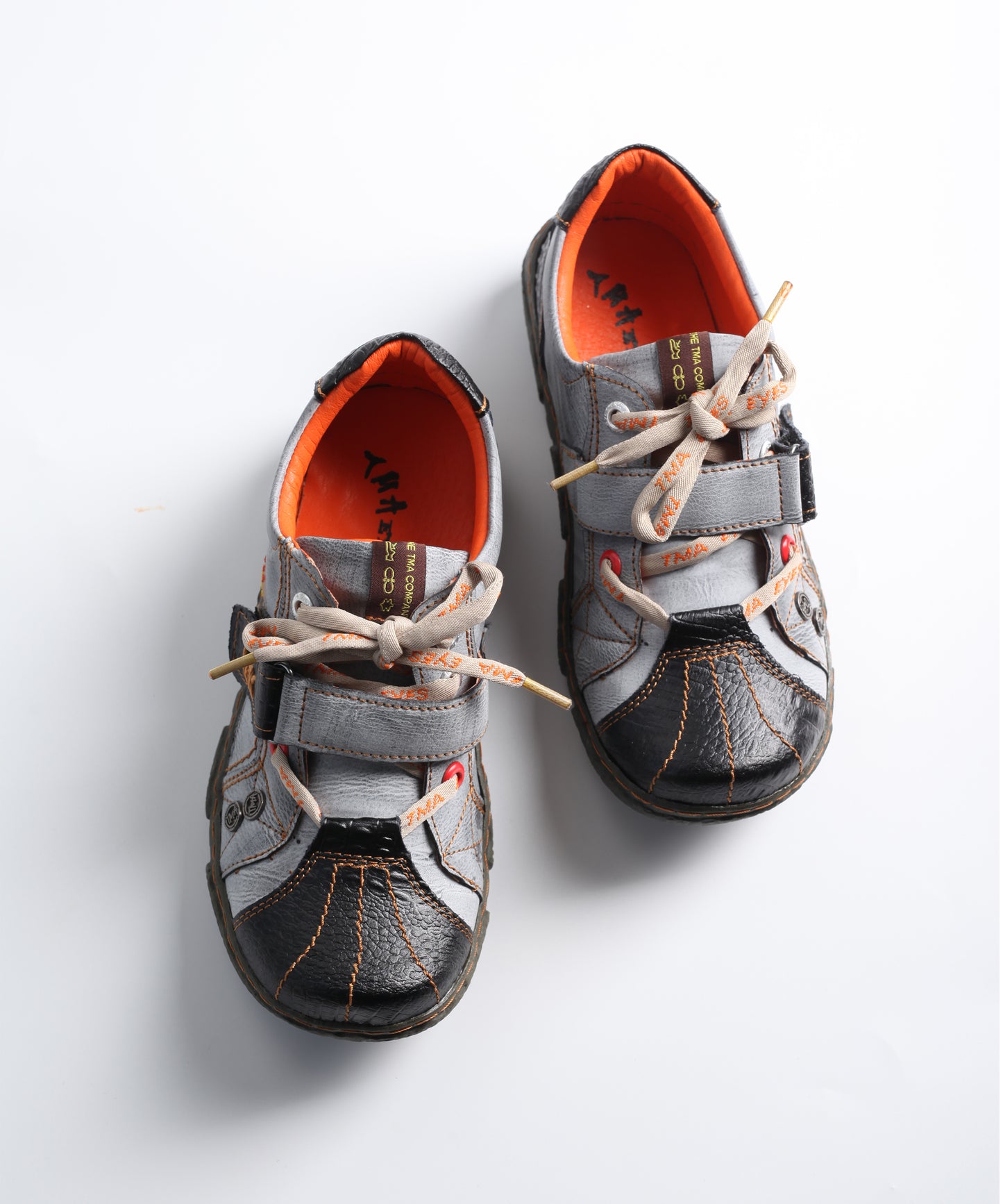 TMA EYES Hand Stitching Leather and Washed PU Leather Flat Women's Shoes with Plus Size