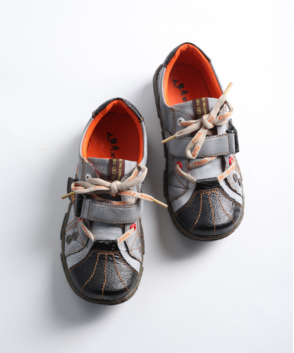 TMA EYES Hand Stitching Leather and Washed PU Leather Flat Women's Shoes with Plus Size