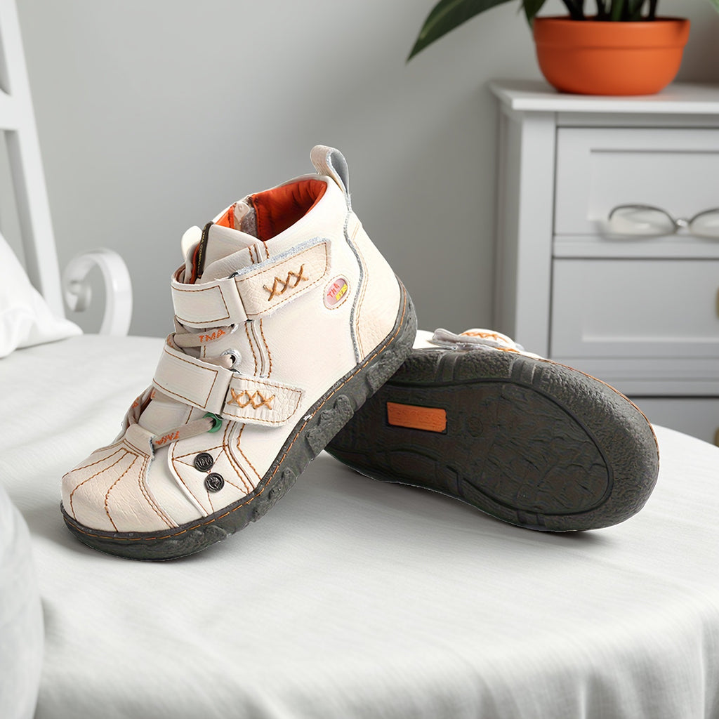 TMA EYES Two-Tone PU Leather Women's Ankle Boots
