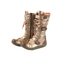 TMA EYES Handcrafted Strap-Detail Fleece-Lined Flat Women’s Boot, Washed Leather Plus Size Limited Batch