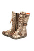 TMA EYES Handcrafted Strap-Detail Fleece-Lined Flat Women’s Boot, Washed Leather Plus Size Limited Batch