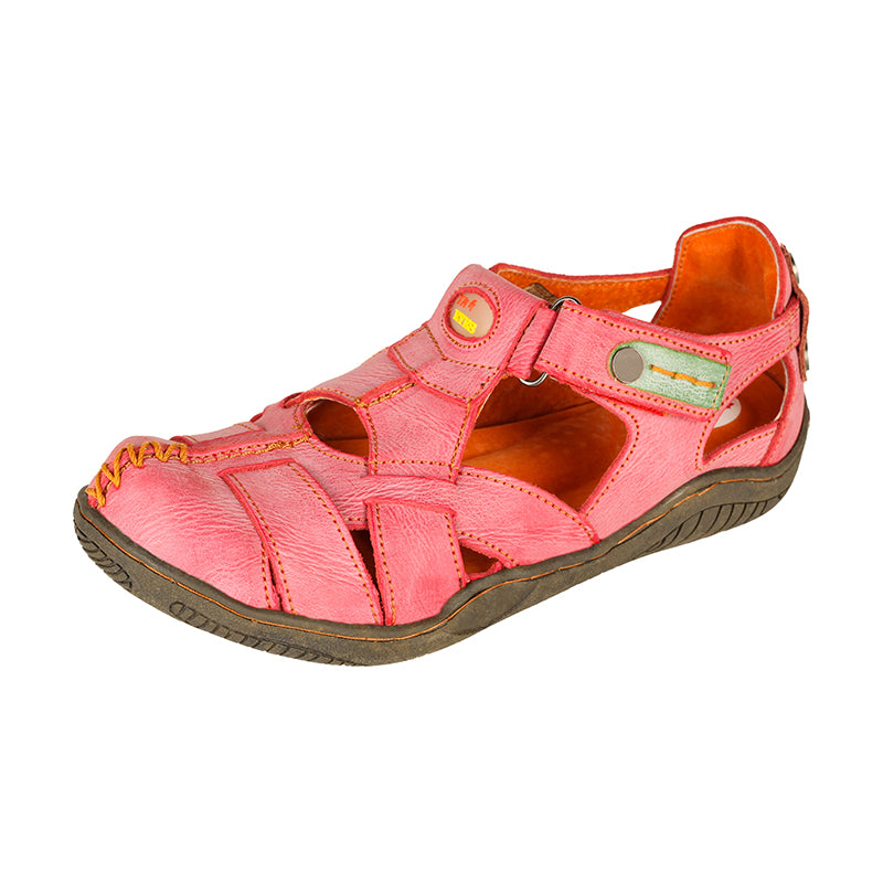 TMA EYES Women's Cross Leather and Hand Stitching Upper Casual Sandal for Outdoor