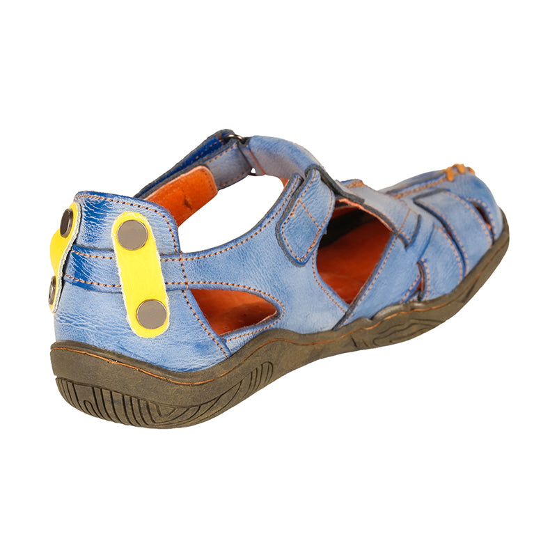 TMA EYES Women's Cross Leather and Hand Stitching Upper Casual Sandal for Outdoor